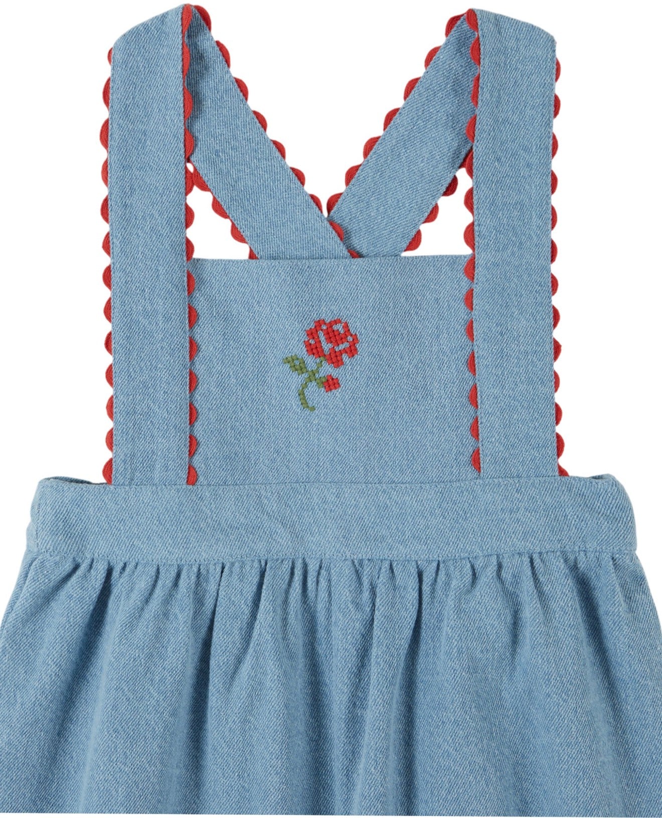 EMBROIDERED DENIM OVERALL