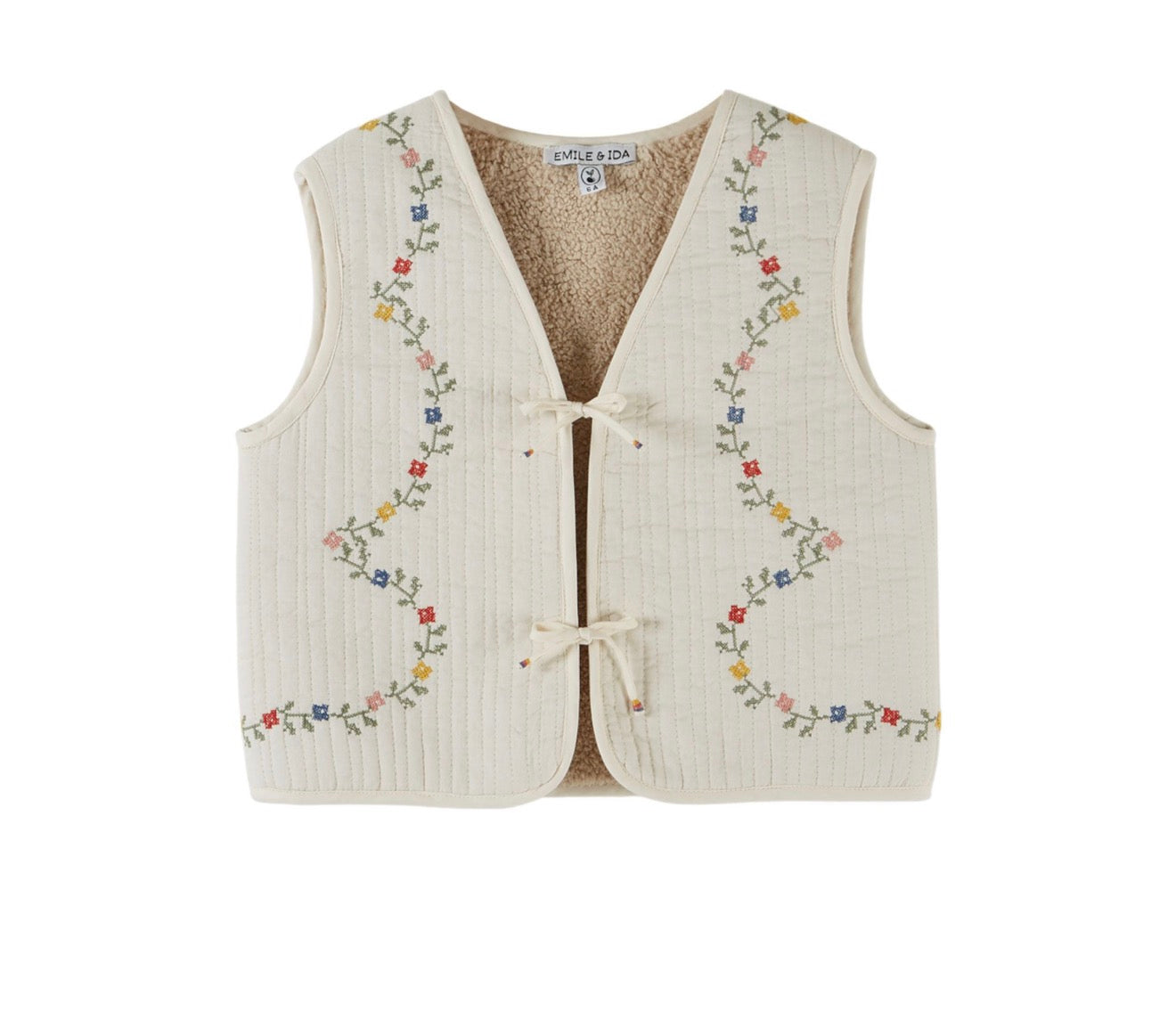 CROSS STITCH SLEEVELESS JACKET