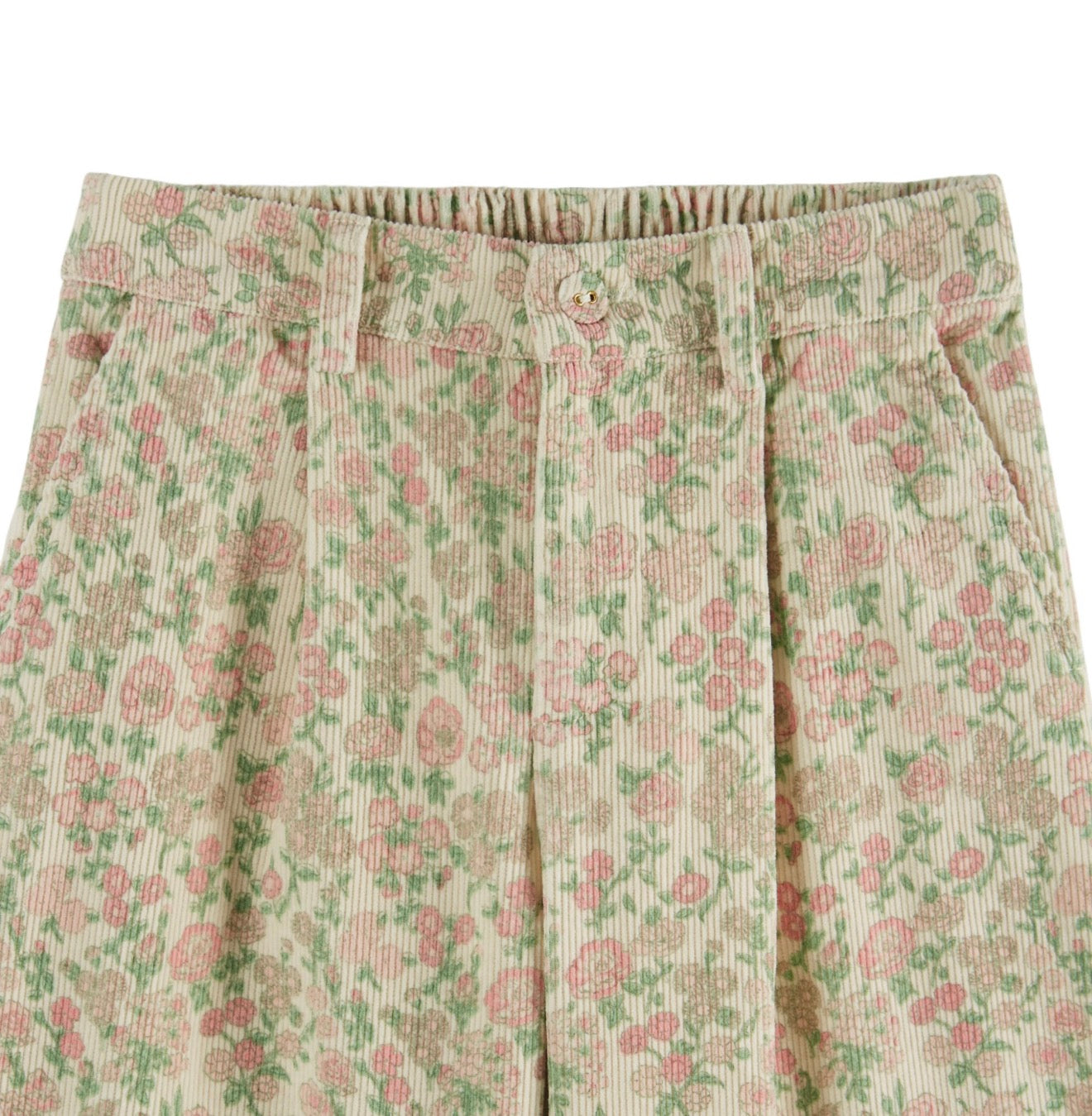 WIDE PRINTED NEEDLECORD TROUSE