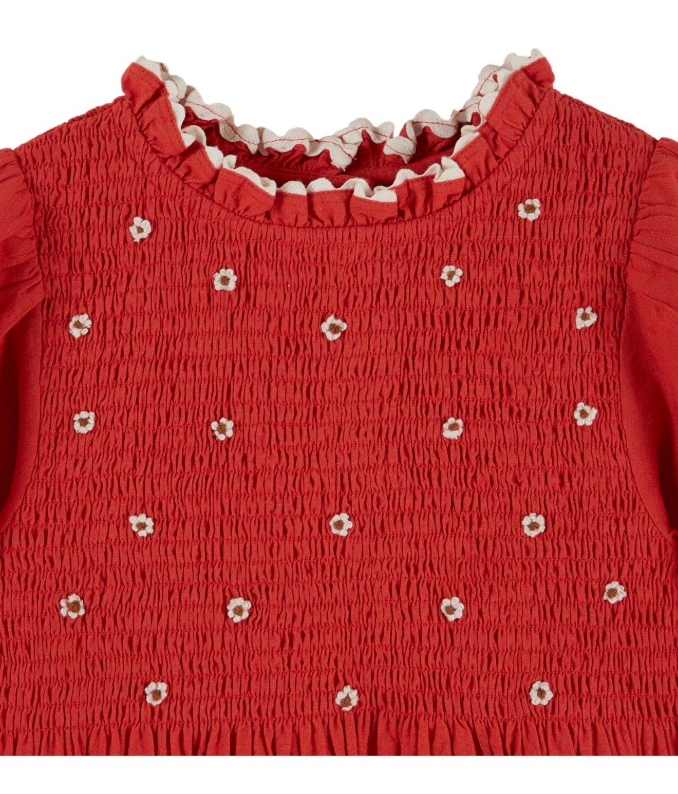 EMBROIDERED SMOCKED DRESS