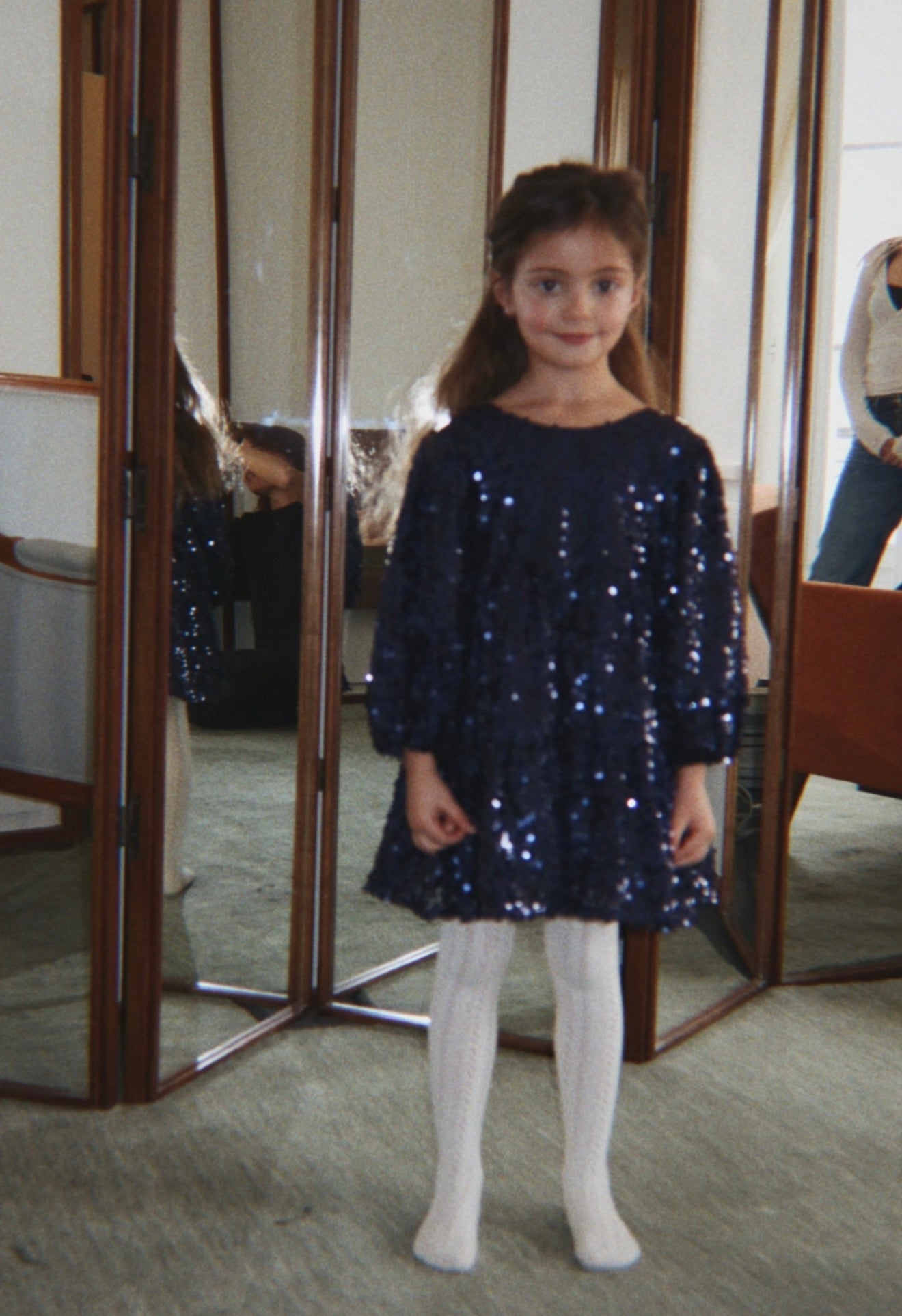LILA SEQUIN BOW DRESS