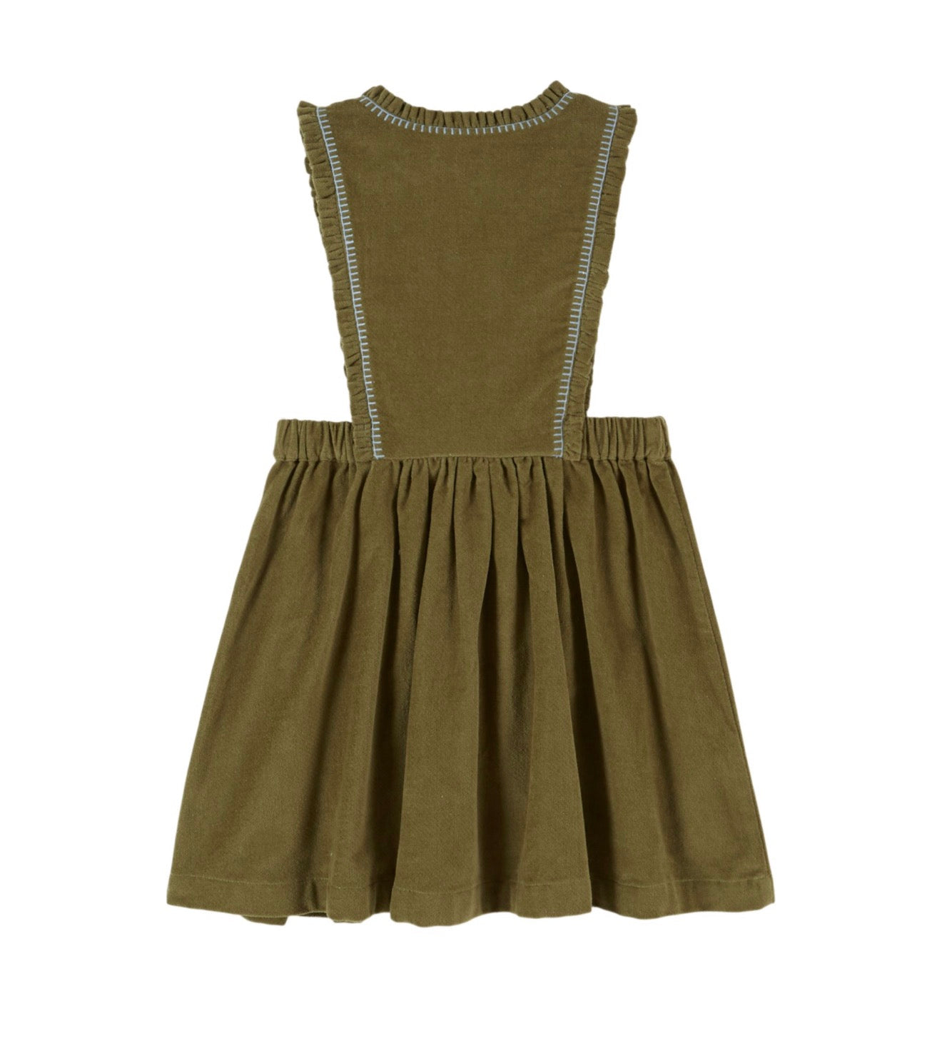 VELVET EMBROIDERED APRON DRESS
