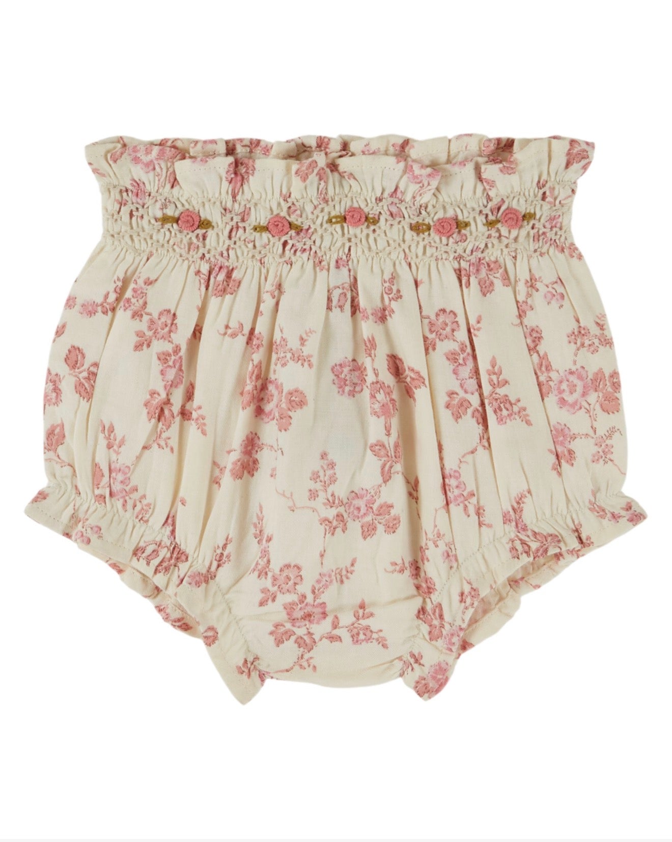 PRINTED EMBROIDERED SMOCKED BLOOMER