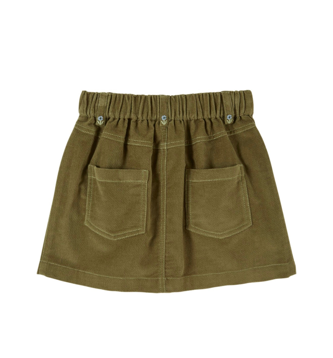 EMBROIDERED FLOWERS POCKET SKIRT