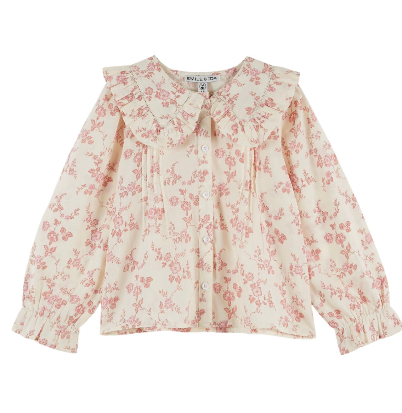LARGE FLOUNCE COLLAR PRINT BLOUSE