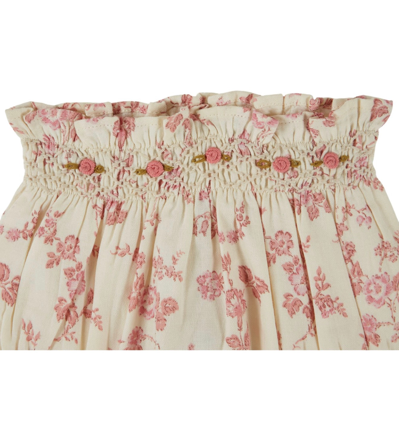 PRINTED EMBROIDERED SMOCKED BLOOMER