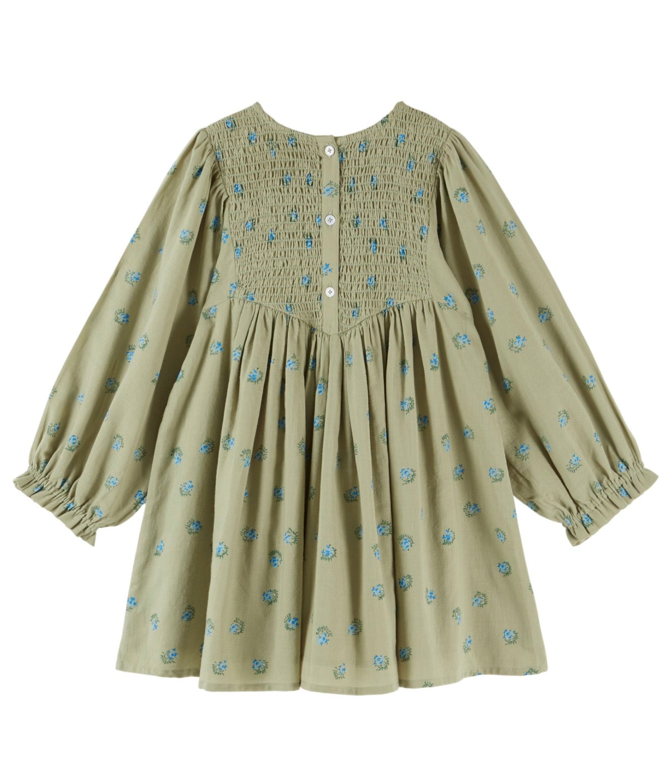 BLOCK PRINT SMOCKED DRESS