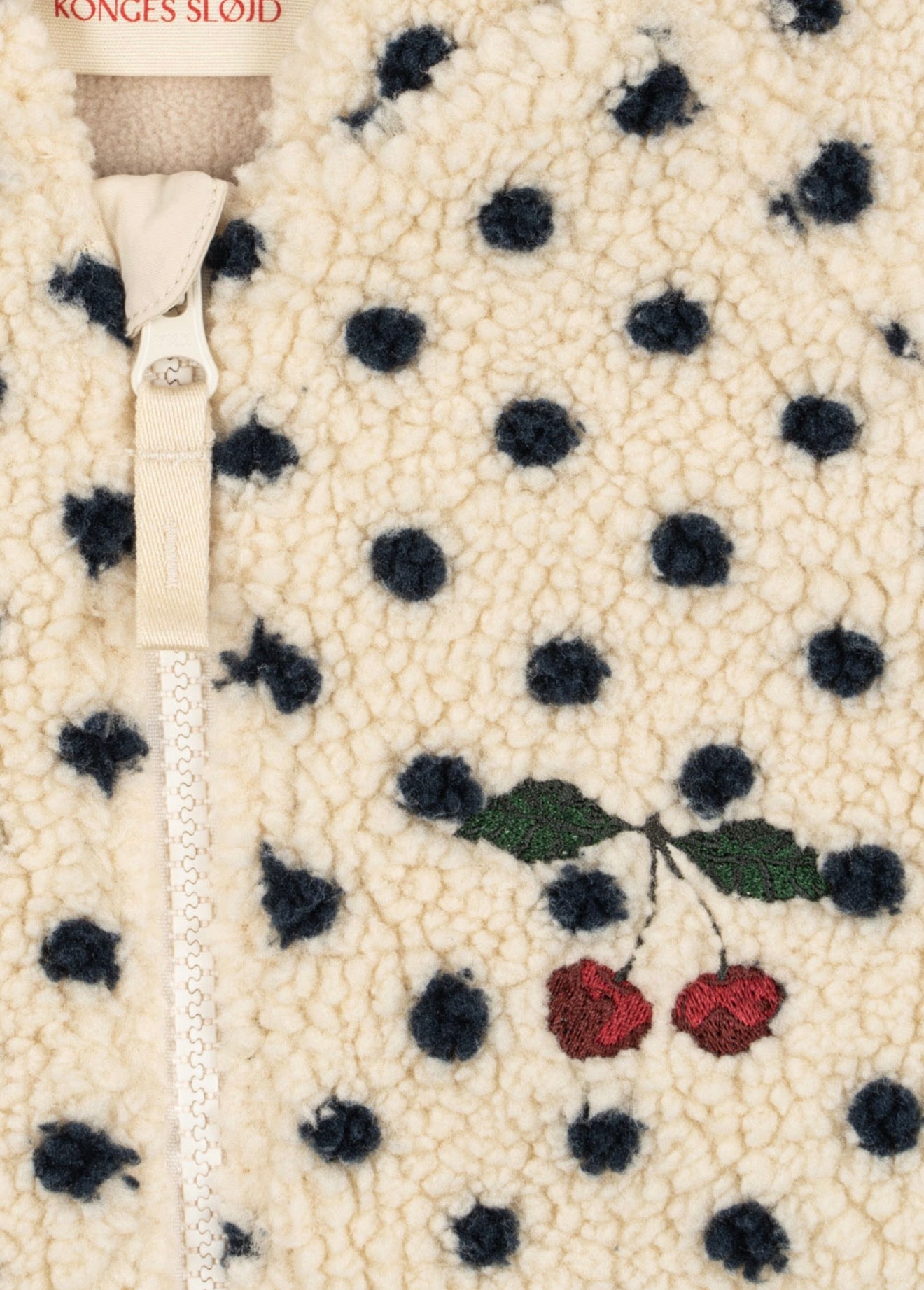 JODY EMBROIDERY CHERRY TEDDY JACKET