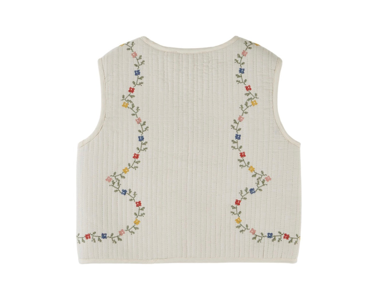 CROSS STITCH SLEEVELESS JACKET