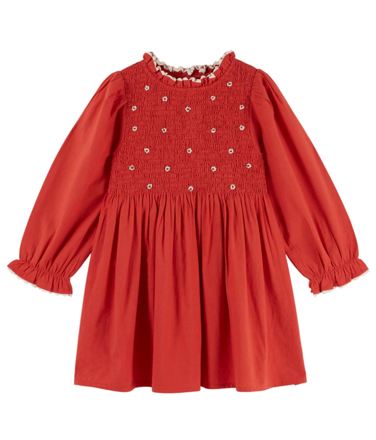 EMBROIDERED SMOCKED DRESS
