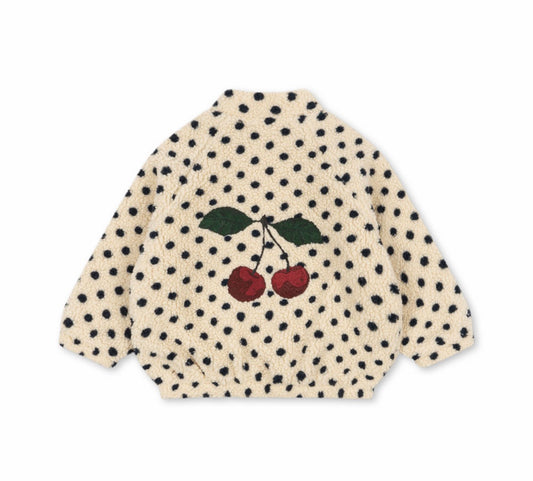 JODY EMBROIDERY CHERRY TEDDY JACKET