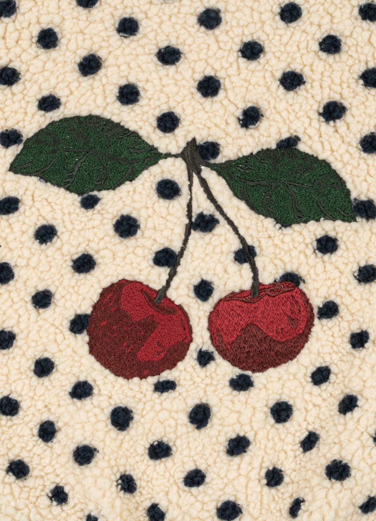 JODY EMBROIDERY CHERRY TEDDY JACKET