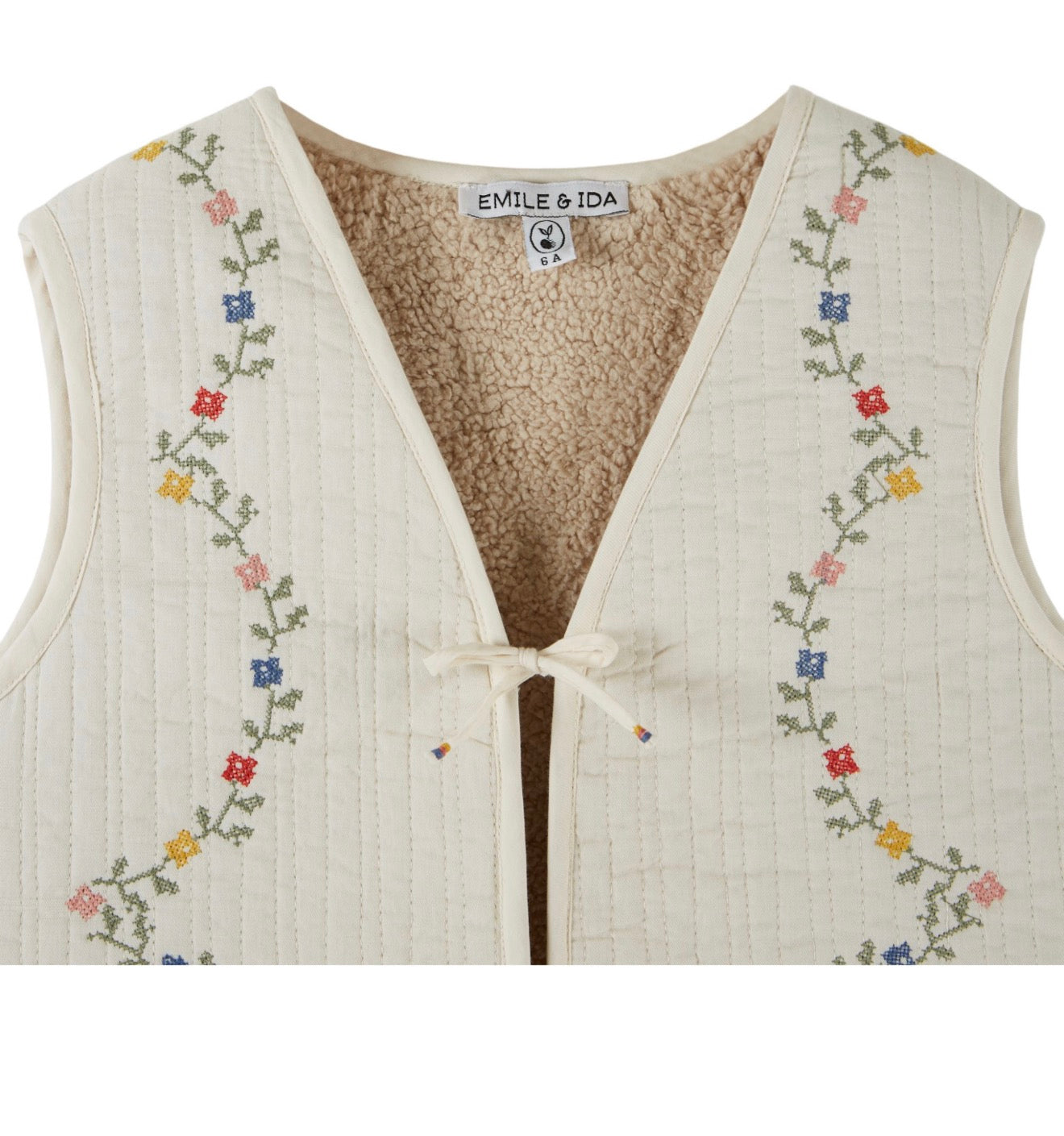 CROSS STITCH SLEEVELESS JACKET