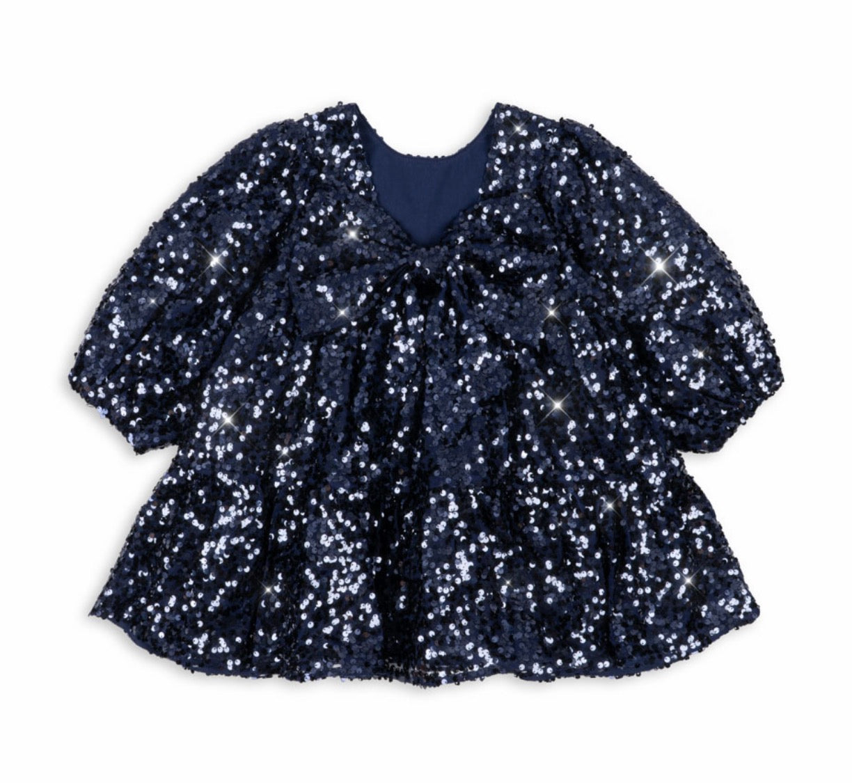 LILA SEQUIN BOW DRESS