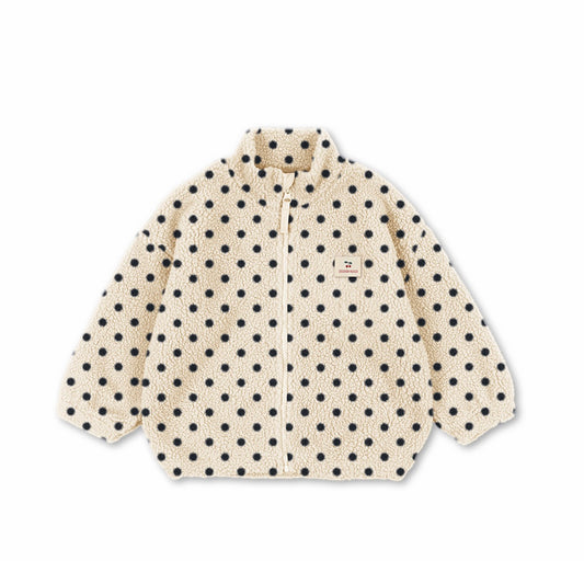 JODY EMBROIDERY CHERRY TEDDY JACKET