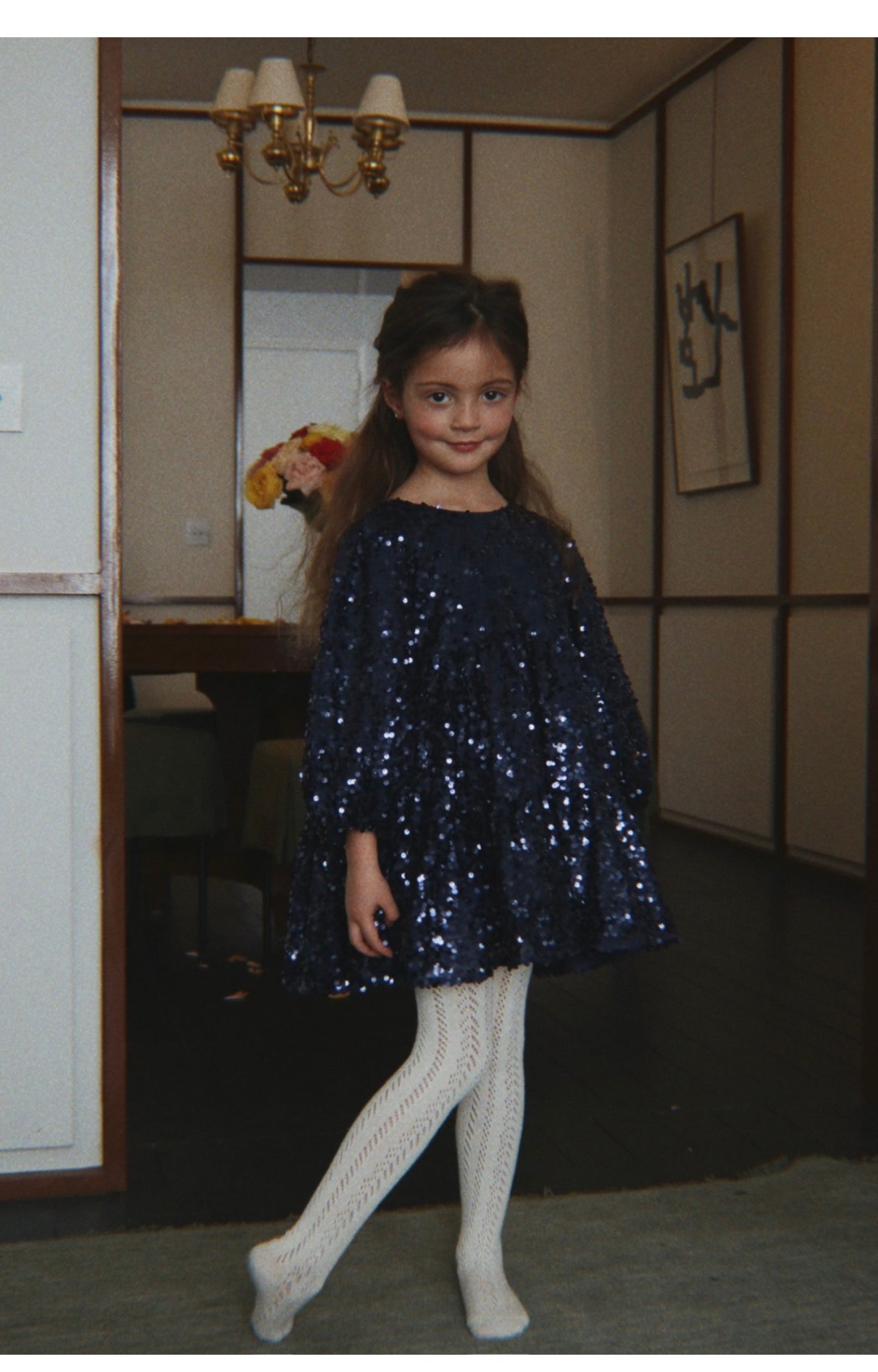 LILA SEQUIN BOW DRESS